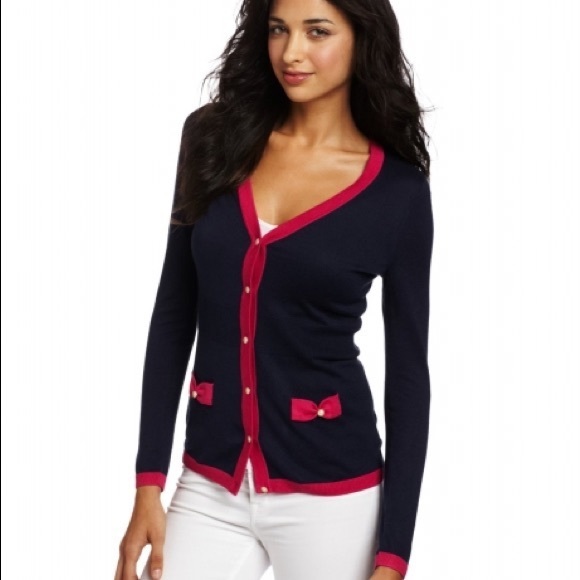 Lilly Pulitzer Preppy Navy & Pink Cardigan - Picture 6 of 6
